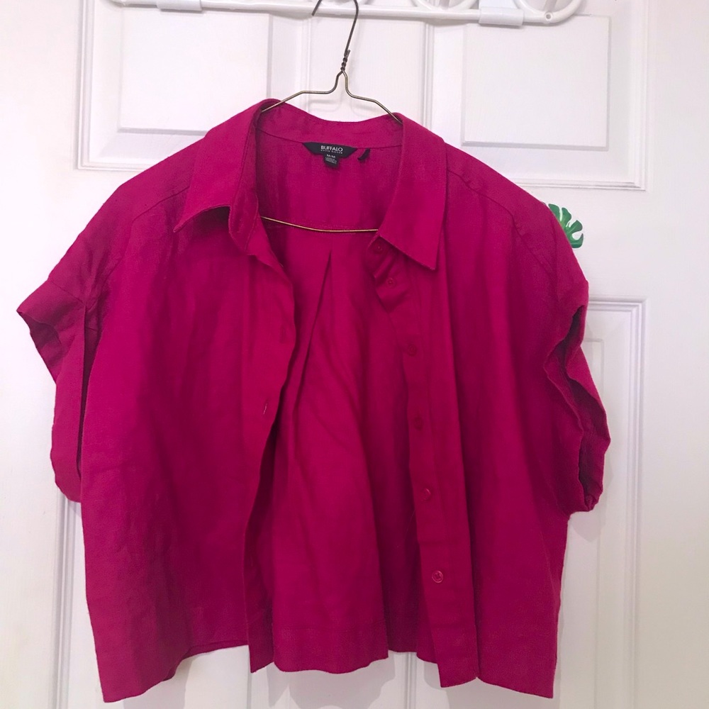 Cropped button down shirt